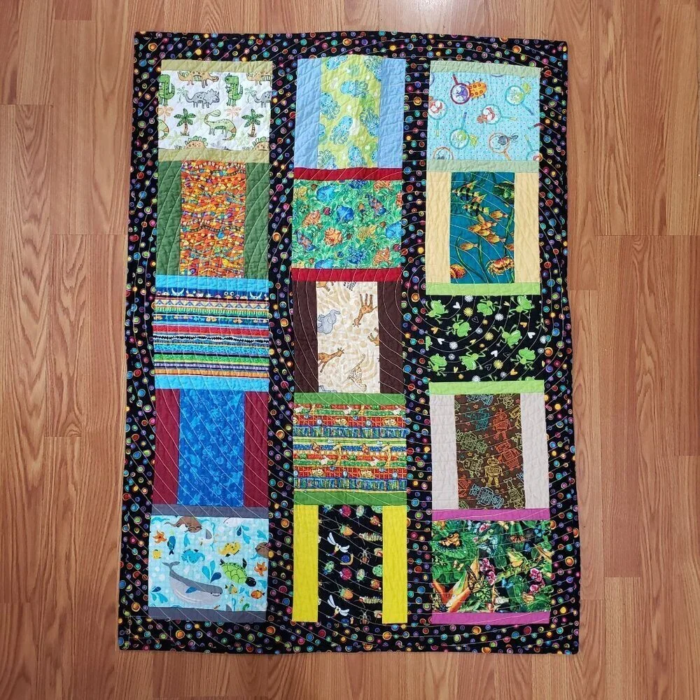 Handmade Crib Blanket Wall Quilt Patchwork‎ Ocean Life Jungle Animals 33